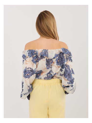 Тъмносиня блуза с шарки