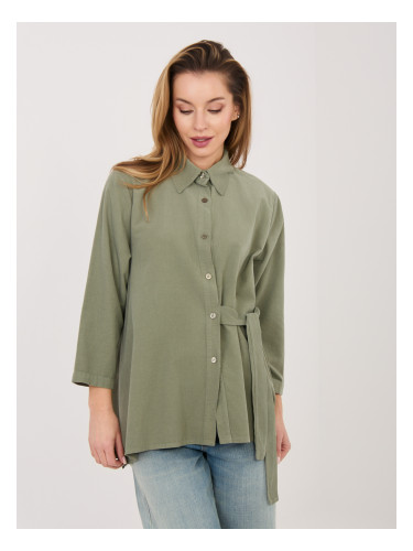 Риза от кадифе в цвят каки