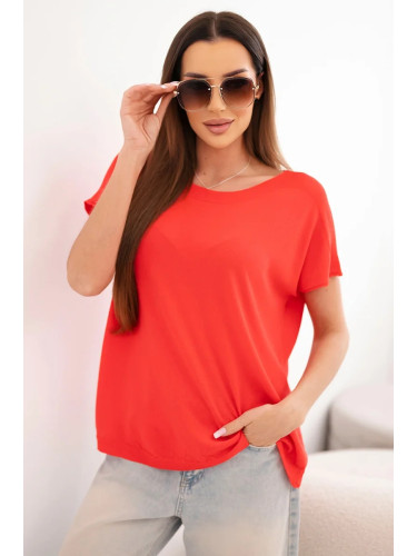 Дамска овърсайз блуза от вискоза с къс ръкав