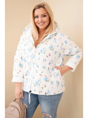 Дамско пролетно яке с флорален мотив