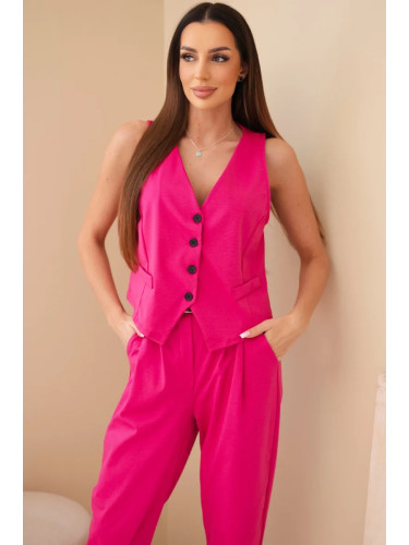 Комплект жилетка + панталон Kesi Włoski светло розов