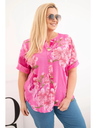 Блуза с V-образно деколте и флорален принт Kesi