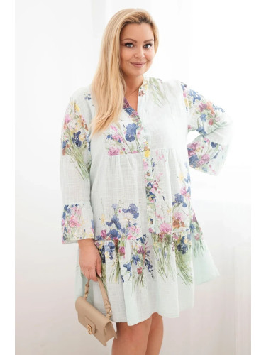 Дамска рокля с големи размери Kesi Włoski с флорален мотив
