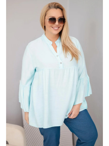 Дамска блуза Kesi от вискоза с големи размери и волани