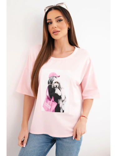 Дамски памучен топ с къс ръкав, голям размер Kesi Włoski