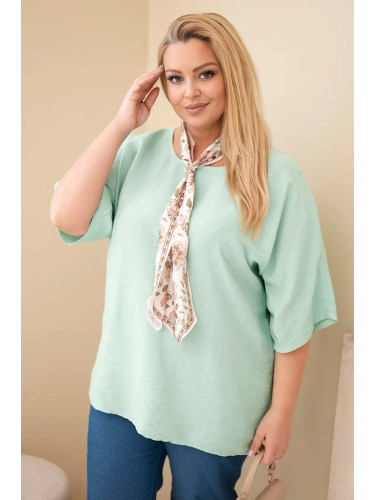 Вискозна блуза с декоративен шал