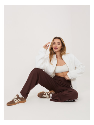 Тъмнокафяви спортни панталони от вискоза