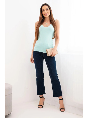 Дамска блуза без ръкави с V-образно деколте