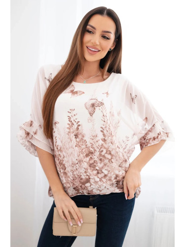 Блуза Kesi Włoski с плисирани ръкави и шарка