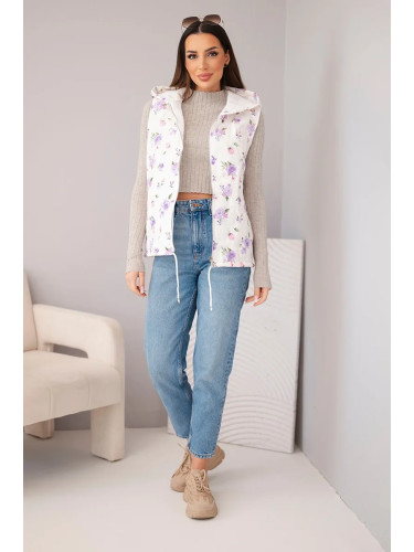 Дамски ватиран елек с флорален принт Kesi Włoski