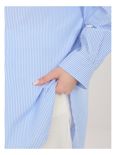 Синя дамска риза с голям размер