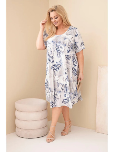 Рокля с пейсли деколте в големи размери