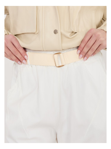 Дамски панталон с прав крачол, екрю