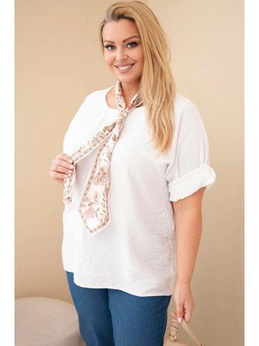 Дамска блуза от вискоза Kesi с къс ръкав