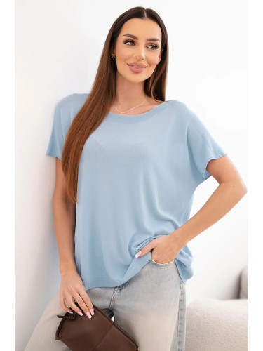 Дамска блуза от вискоза с голям размер Kesi Włoski, синя