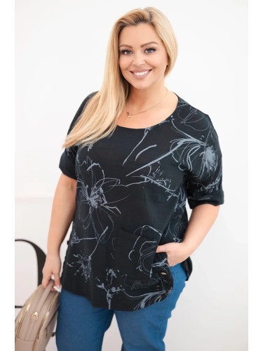 Черна дамска блуза Kesi Plus Size