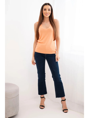 Дамска блуза с V-образно деколте, оранжева