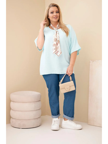 Дамска блуза от вискоза Kesi Włoski с къс ръкав