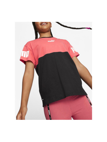 PUMA Power Colorblock Tee Pink/Black