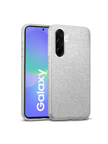 Силиконов кейс bSmart Glitter 3в1 за Samsung Galaxy A56 / A36 сребрист