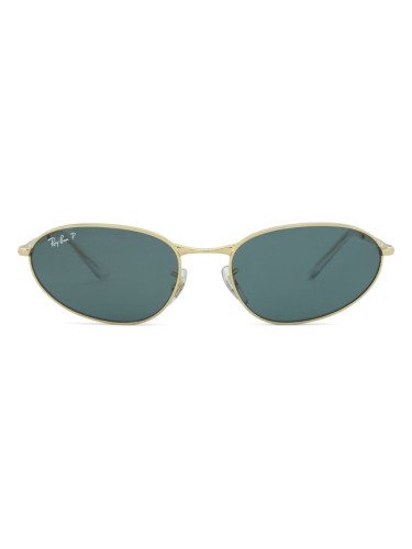 Ray-Ban RB3734 001/3R 56 - правоъгълна слънчеви очила, unisex, златни, поляризирани