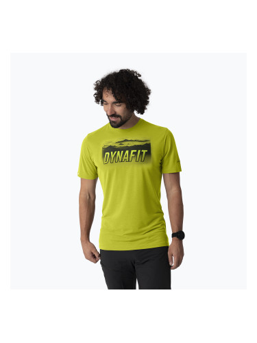 Мъжка тениска за трекинг DYNAFIT Transalper Graphic golden lime/5a30