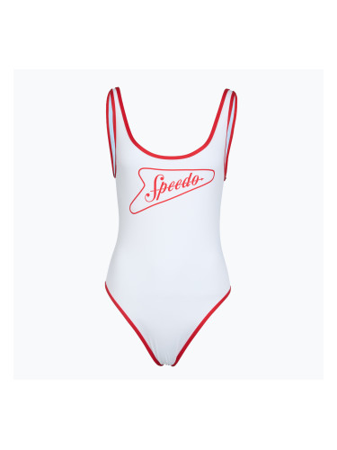 Дамски цял бански костюм Speedo Solid Bound Scoop high risk red/bright white