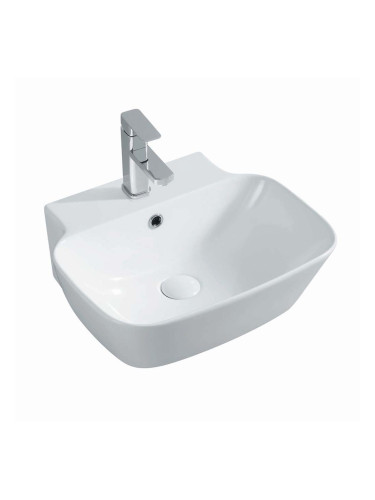 БЯЛ ПОРЦЕЛАНОВ УМИВАЛНИК ПРИМА ЗА СТЕНЕН МОНТАЖ 48/41/17 СМ