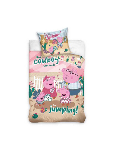 PEPPA PIG ДЕТСКИ ЕДИНИЧЕН СПАЛЕН КОМПЛЕКТ ПАМУК РАНФОРС