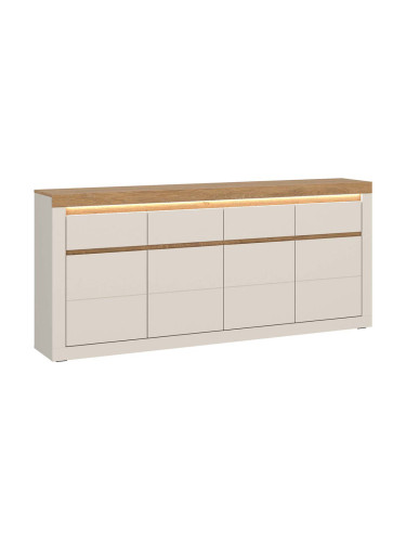 КОМОД НЕКСТ С ВКЛ. LED ОСВЕТЛЕНИЕ 194/39,6/89.3 СМ В ДЕКОР КАШМИР И ДЪБ