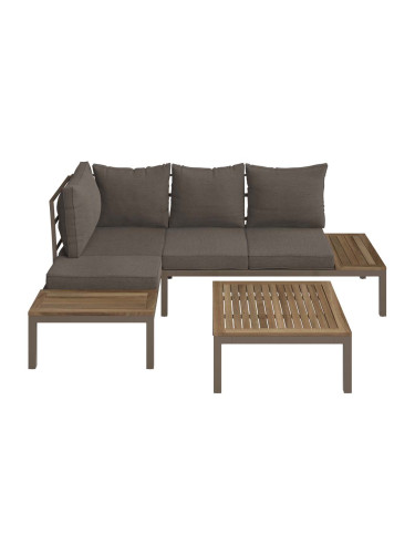 КАФЯВ ГРАДИНСКИ СЕТ С МАСА И ЪГЛОВ ДИВАН ЛИА