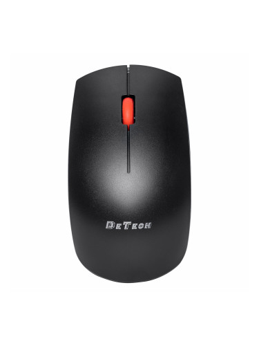 Мишка DeTech D15WL, Безжична, USB, Черен - 785
