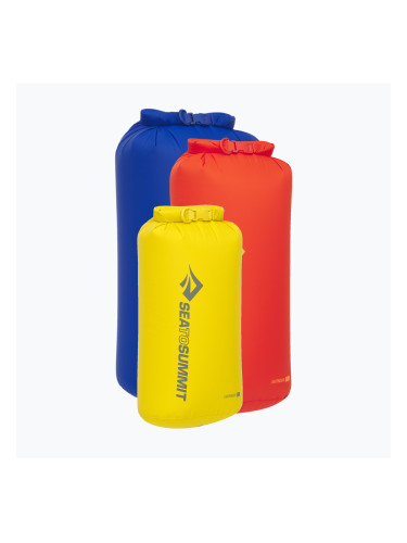 Комплект водоустойчиви торби Sea to Summit Lightweight Dry Bag 3 pcs. 8, 13, 20 l surf the web/sulphur/spicy orange