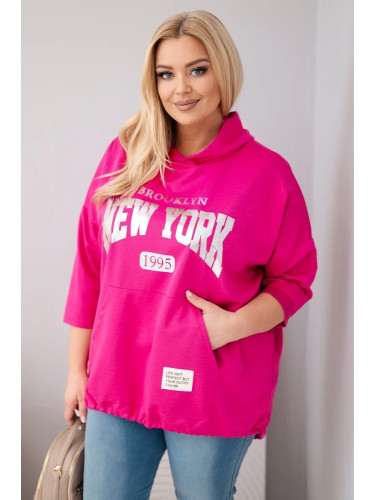 Суитшърт с големи размери и джоб тип кенгуру Kesi Włoski