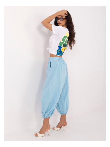 Светлосини кадифени панталони