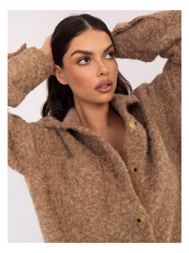 Дамско яке тип риза в цвят камила