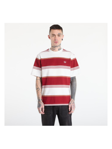 Тениска FRED PERRY Heavyweight Striped T-Shirt Snow White S