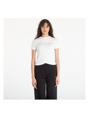 Тениска GUESS Octavia Rn Ss T-Shirt White Glam XS