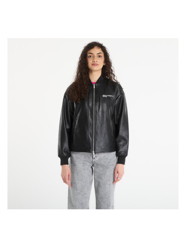 Яке Karl Lagerfeld Jeans Faux Leather Bomber Jacket Black XS