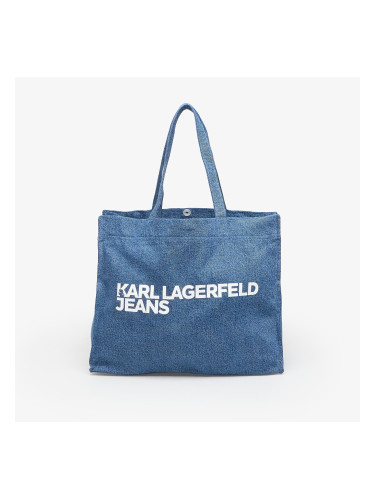 Karl Lagerfeld Jeans Ew Logo Shopper Denim Washed Mid Blue Universal