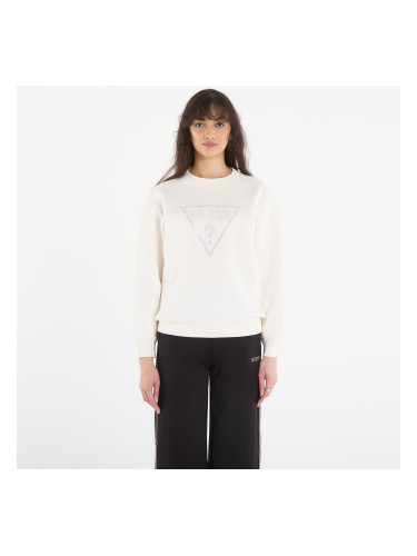 Суитшърт GUESS Cn Triangle Studs Sweatshirt Cream White XS