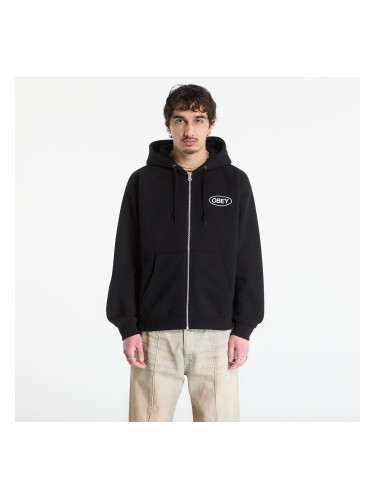 Суитшърт OBEY Oval Zip Hood Black L