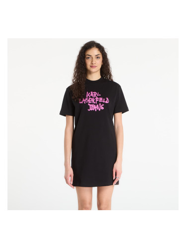 Облекло Karl Lagerfeld Jeans Graffiti Tee Dress Black XS