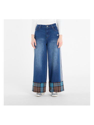Панталони adidas Vintage Wide Leg Jeans With Checked Seam Indigo Denim/ Multicolor W25/L30