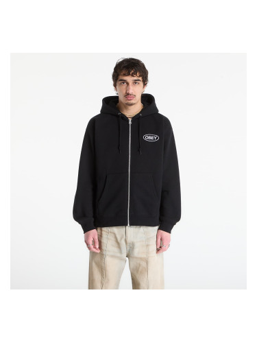 Суитшърт OBEY Oval Zip Hood Black L