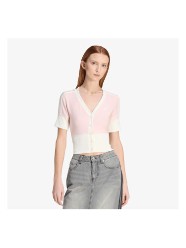 Тениска adidas V-Neck Shirt With Buttons Sandy Pink M