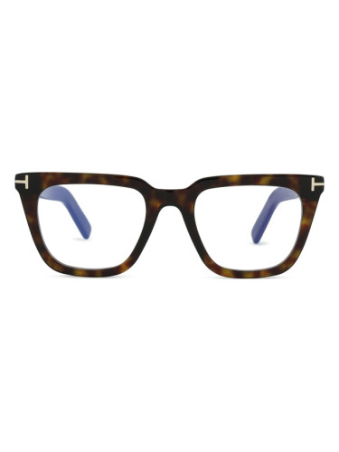 Tom Ford FT5963-B 052 50 - диоптрични очила, правоъгълна, дамски, кафяви
