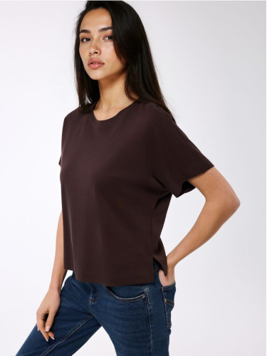 Mohito - Памучна тениска - тъмно кафяво