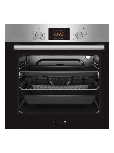 Фурна за вграждане BO900SX, 2300 W, 80 литра, 8 програми, Вентилатор, Клас А, Инокс/Черен