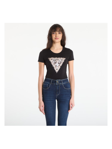 Тениска Guess Jeans Ss Cn Leo Triangle Tee Jet Black XS